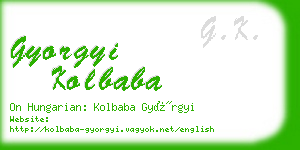 gyorgyi kolbaba business card